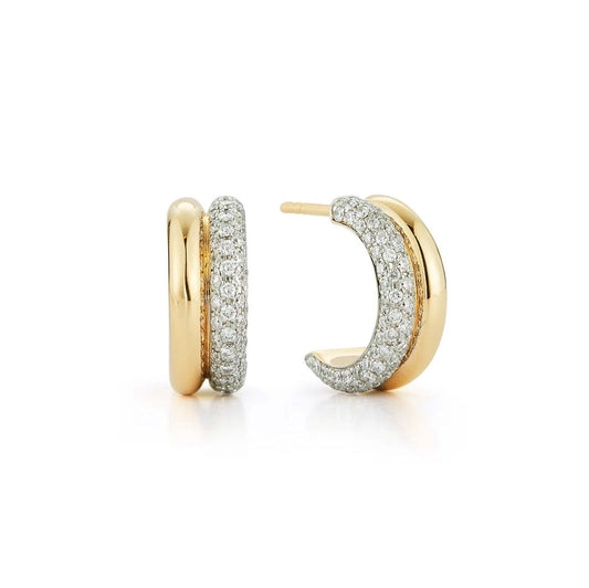 Two Tones Open Hoop Earrings